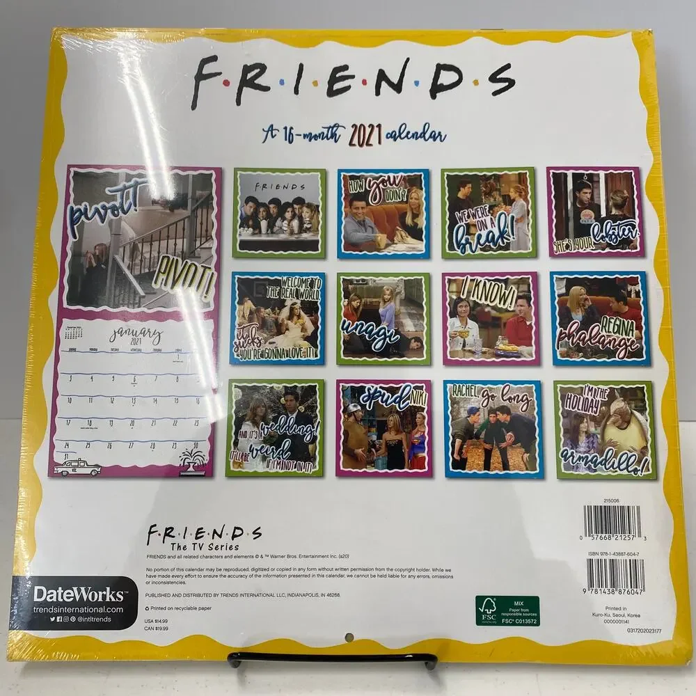 *NEW* FRIENDS 2021 16 MONTH CALENDAR